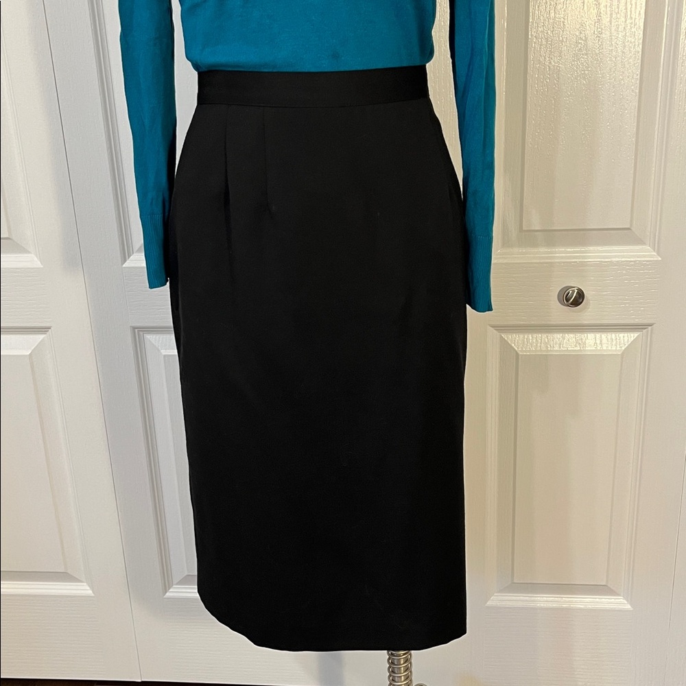 Braemar black virgin wool lined skirt